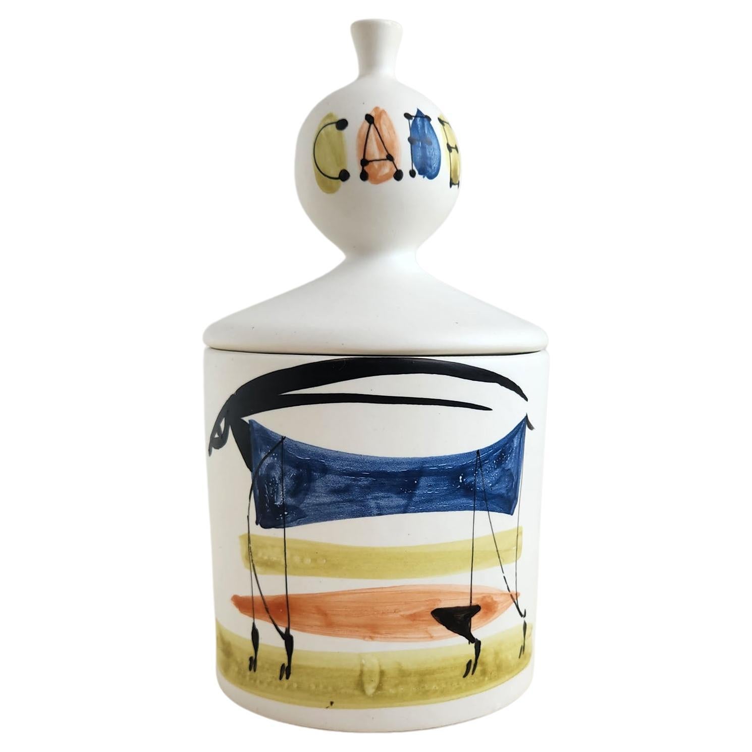 Roger Capron – Vintage-Couchtisch aus Keramik mit Deckel aus Keramik