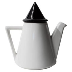 Vintage Ceramic Coffee or Tea Pot, Memphis Postmodern Design, 1980s