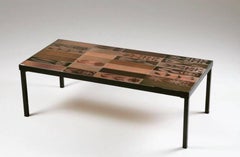 Table basse vintage Roger Capron, années 1960