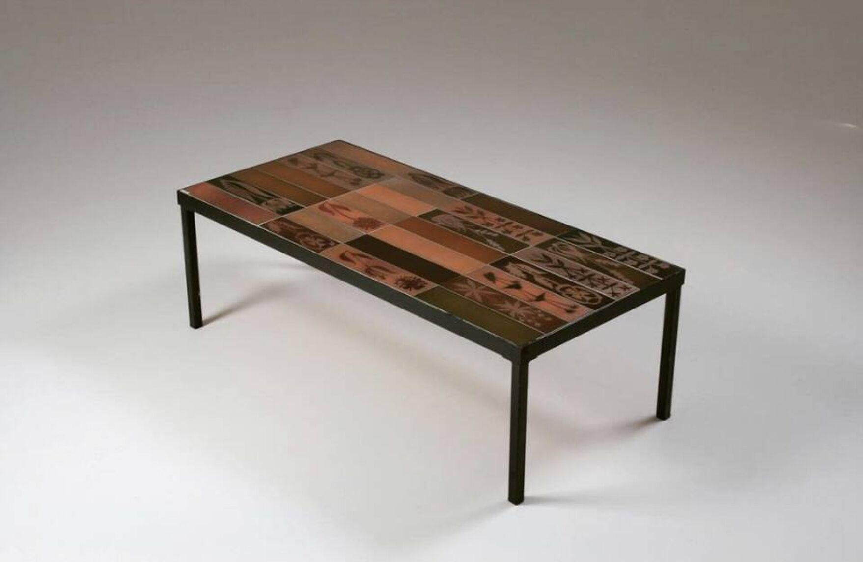 20th Century Vintage ceramic coffee table by Roger Capron, 1960s For Sale