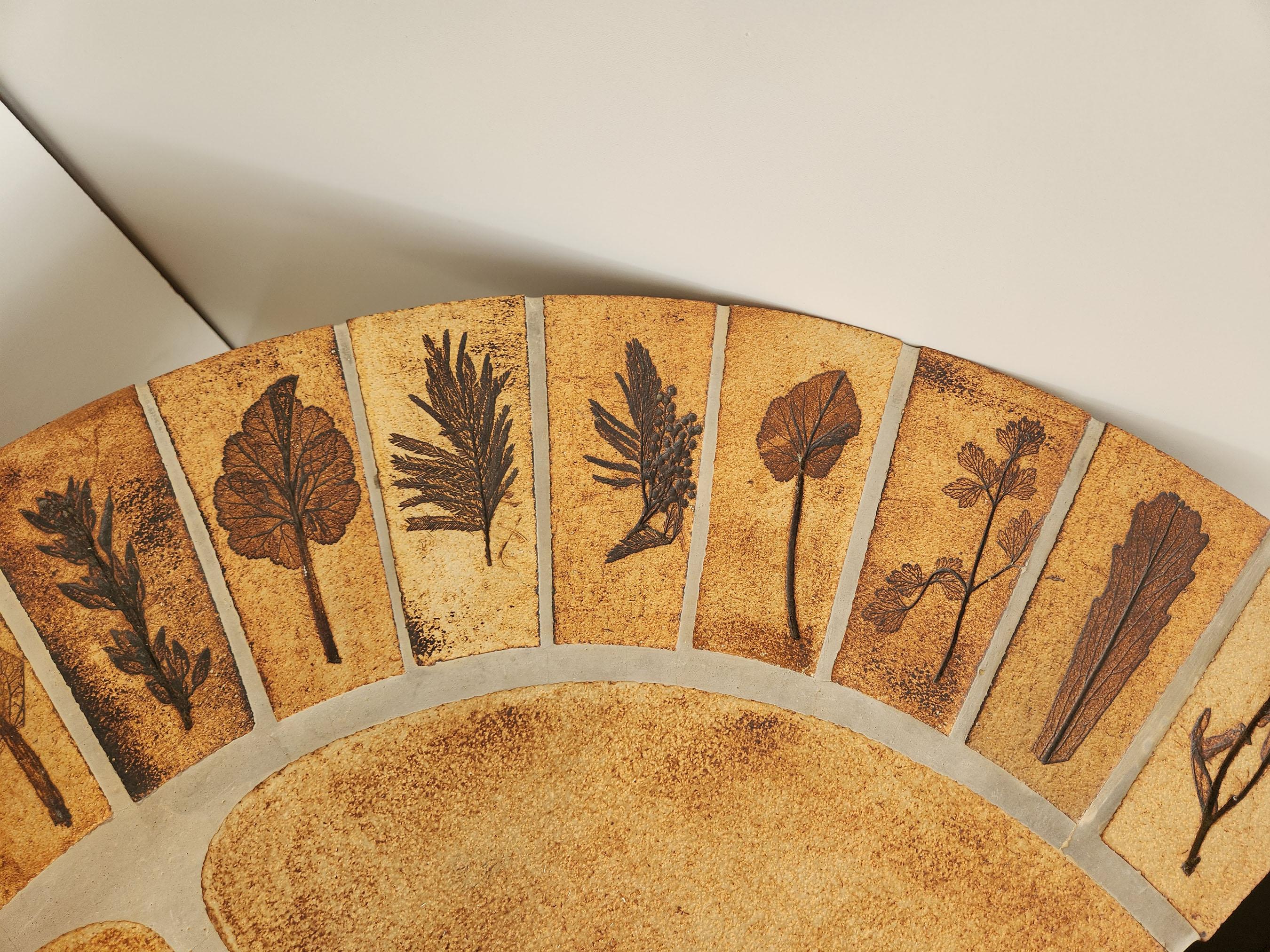 Roger Capron - Ovoid Ceramic Split Coffee Table, Garrigue Tiles, Wood Frame For Sale 11