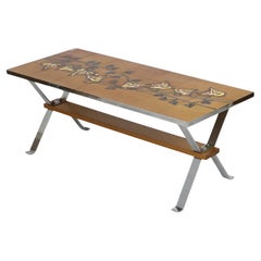 Table basse vintage en céramique carrelée Adri Belarti Seventies Design 109 cm
