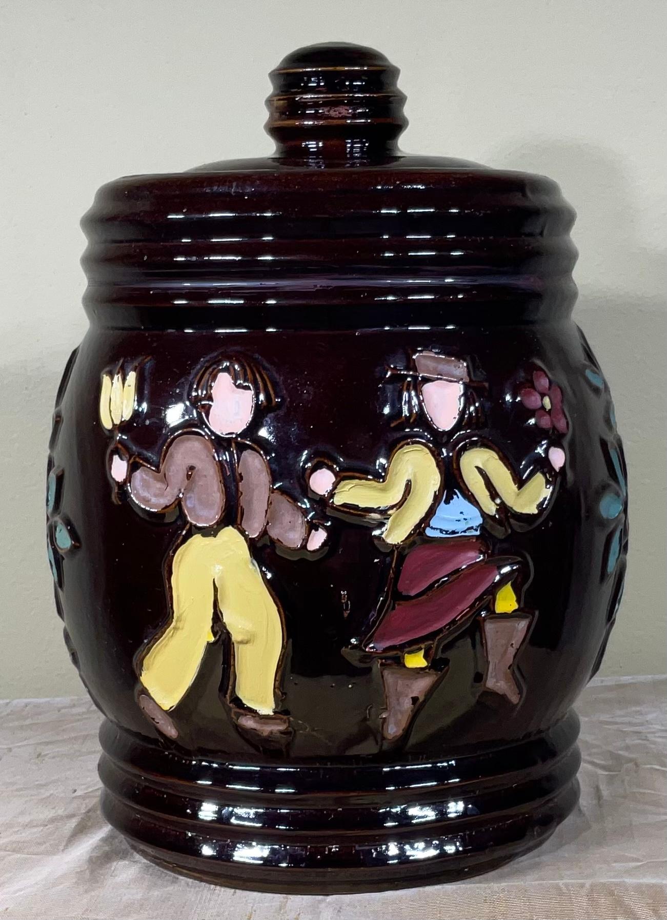 European Vintage Ceramic Cookie Jar For Sale