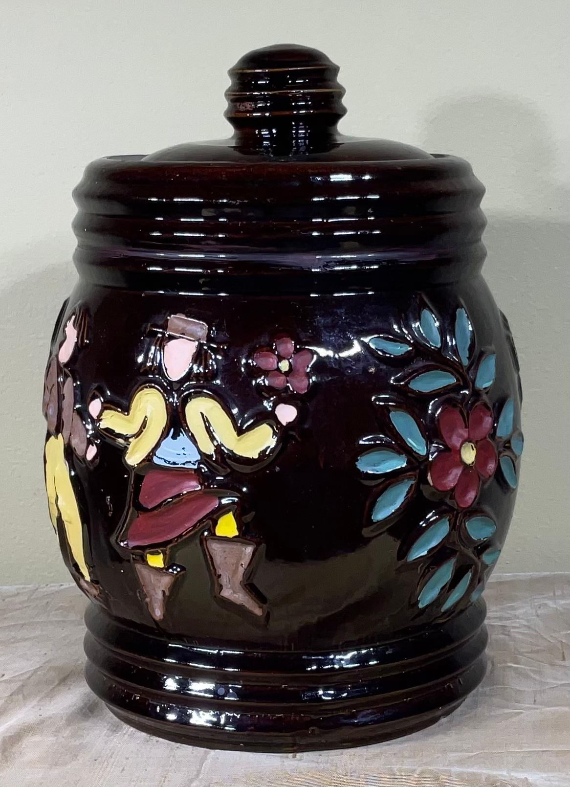 Hand-Crafted Vintage Ceramic Cookie Jar For Sale