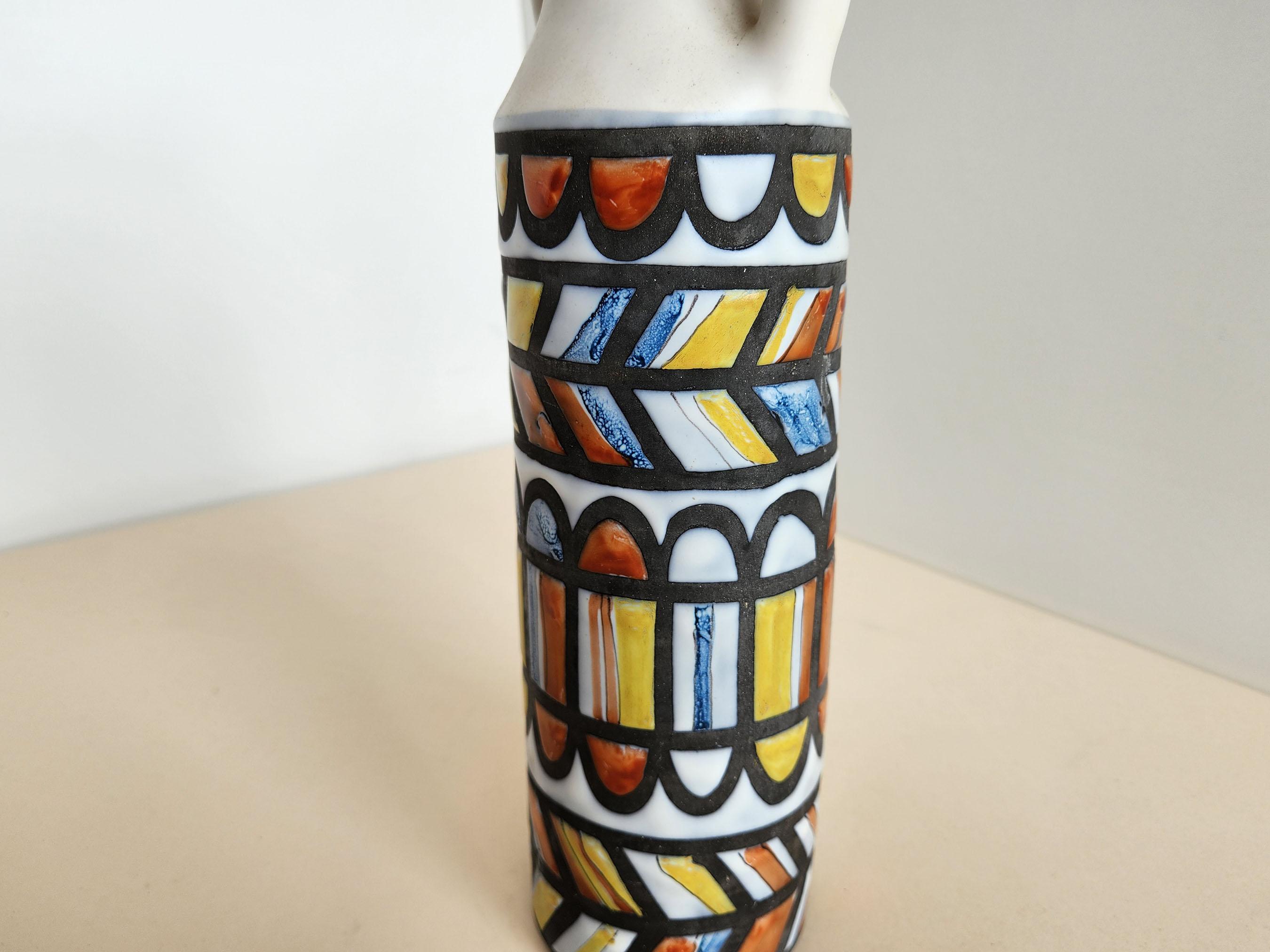 Milieu du XXe siècle Roger Capron - Carafe vintage en céramique avec motif abstrait en vente