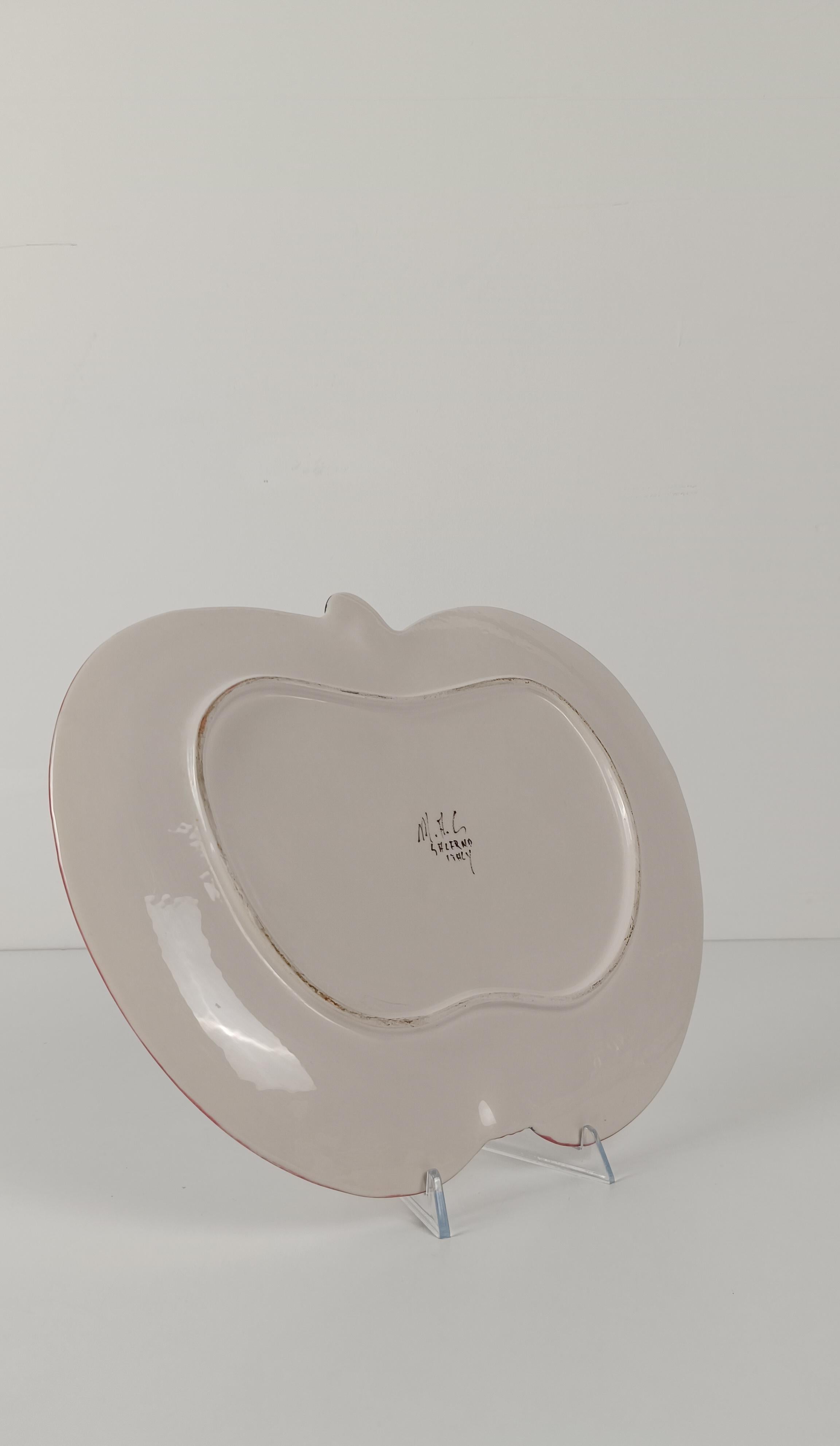 Vintage Ceramic Dessert Set Plates in Apple shape, Ernestine style, Italy 70s im Angebot 11