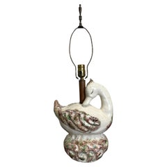 Vintage Keramik Swan Duck Lampe Crackle Glasur