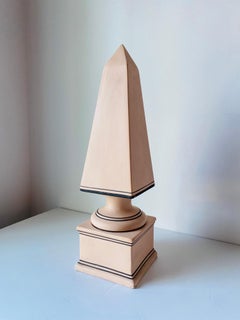 Vintage Ceramic Dusk Pink Obelisk from Spain