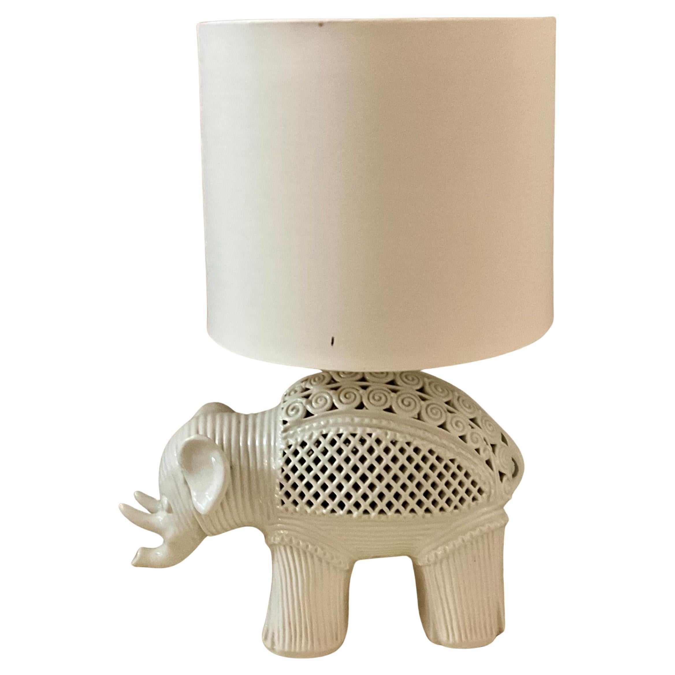 Vintage Keramik Elefant Tischlampe