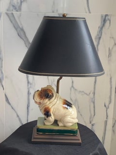 Vintage Ceramic English Bulldog Desk/Accent Table Lamp from Italy
