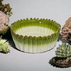 Ciotola per asparagi in ceramica maiolica vintage, Italia, anni '80