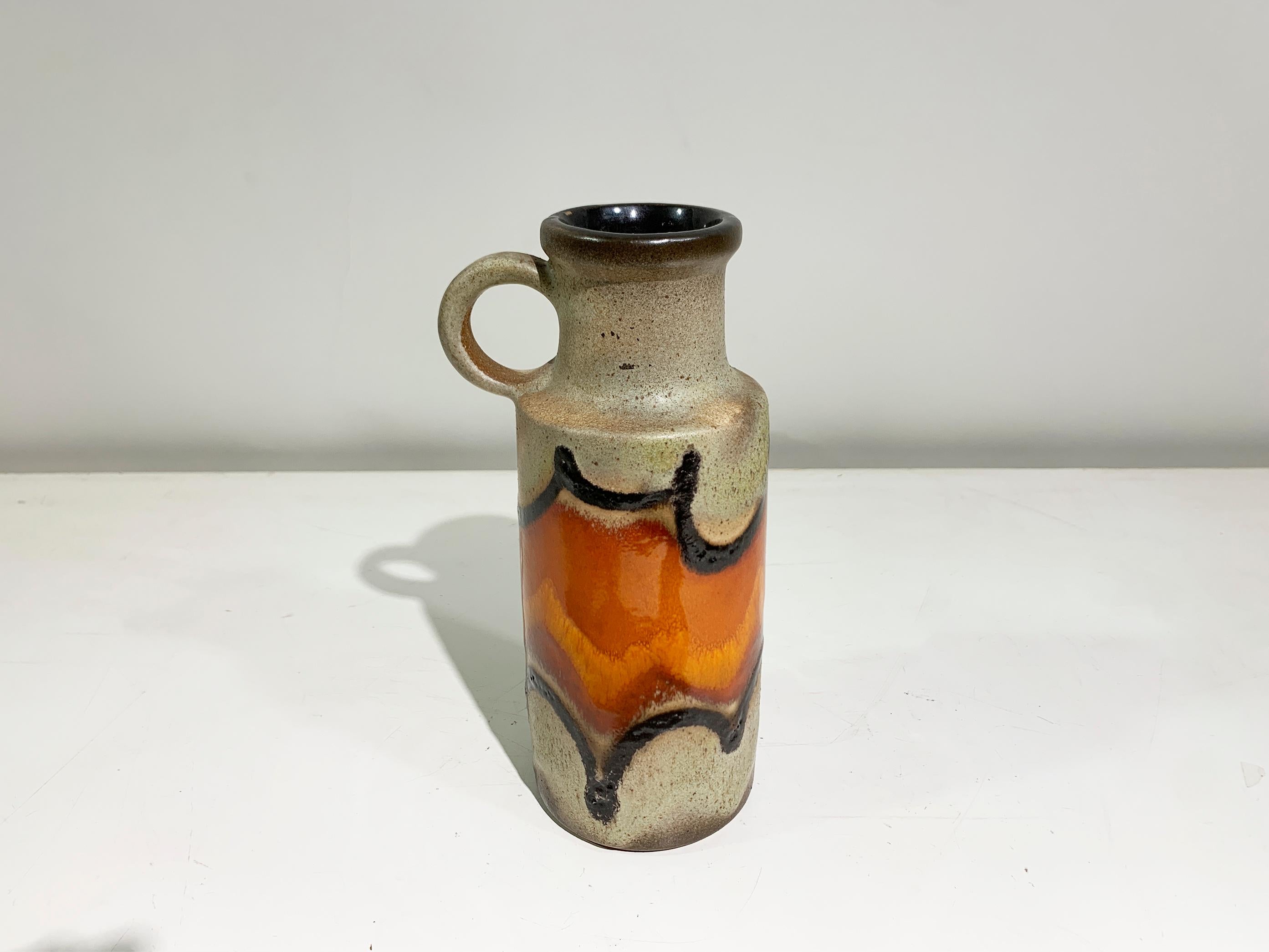 Vintage-Vase aus Keramik Fat Lava, bedruckt „W.Deutschland“, 1960er Jahre (Glasiert) im Angebot