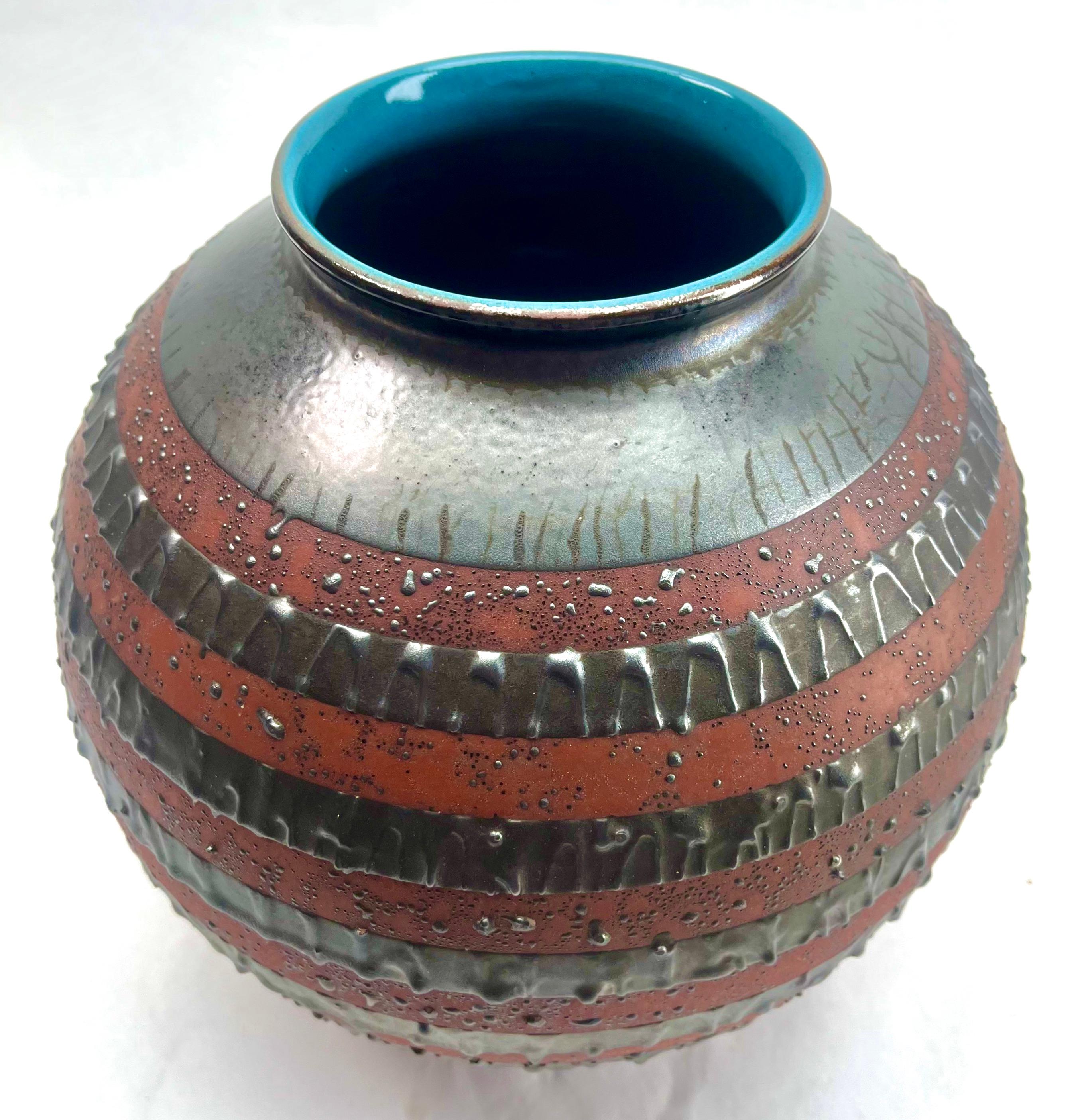 Vintage, Ceramic Fat Lava Vase Marked W Germany 12 40-25 For Sale 4
