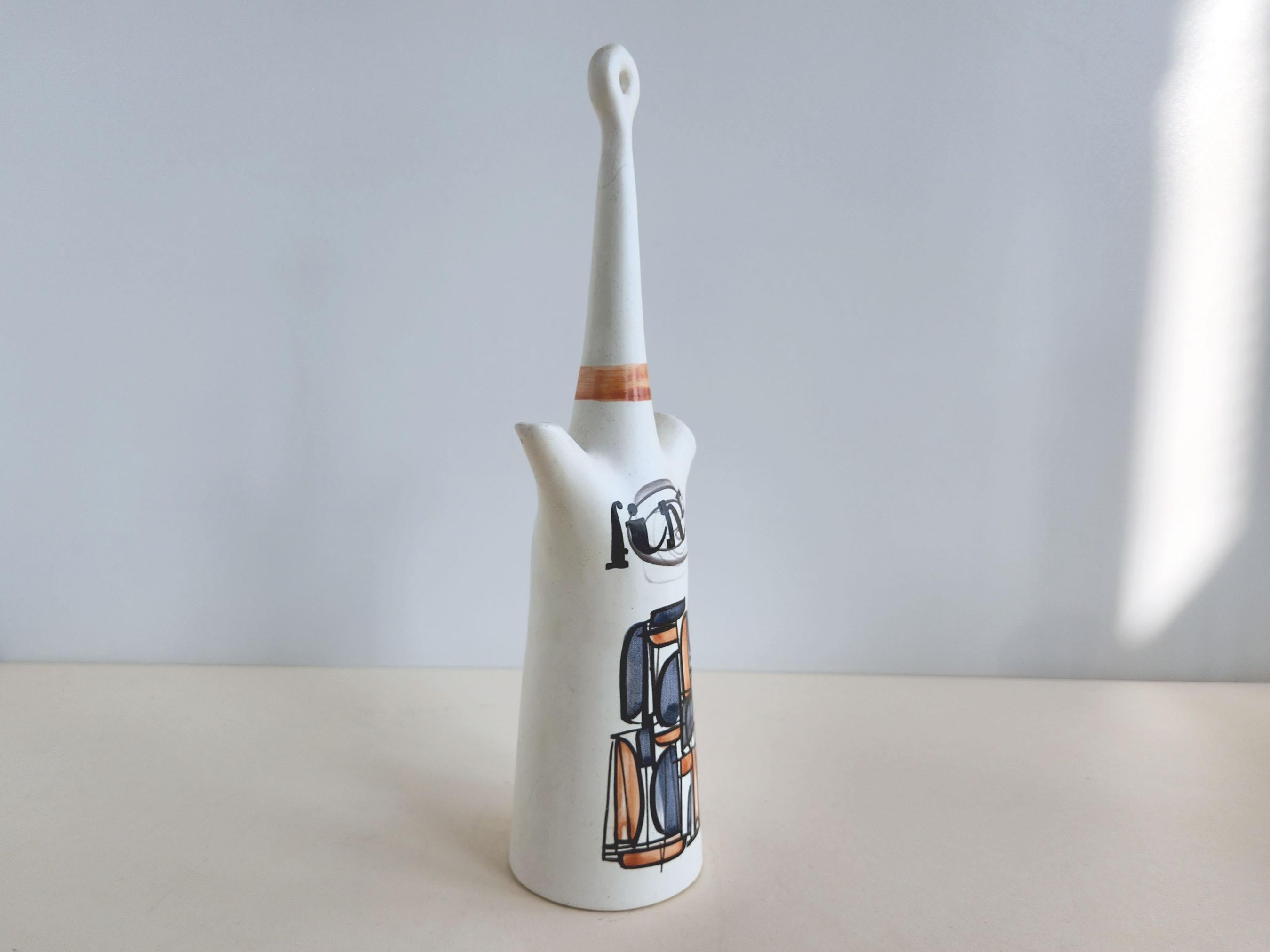 Mid-Century Modern Roger Capron - Vintage Ceramic Fine Flask  For Sale