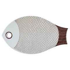 Retro Ceramic Fish Serving Platter, Danish Modern Style