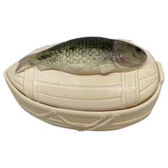 Vintage Ceramic Fish Tureen for Marinated Herring or Trout Dinnerware