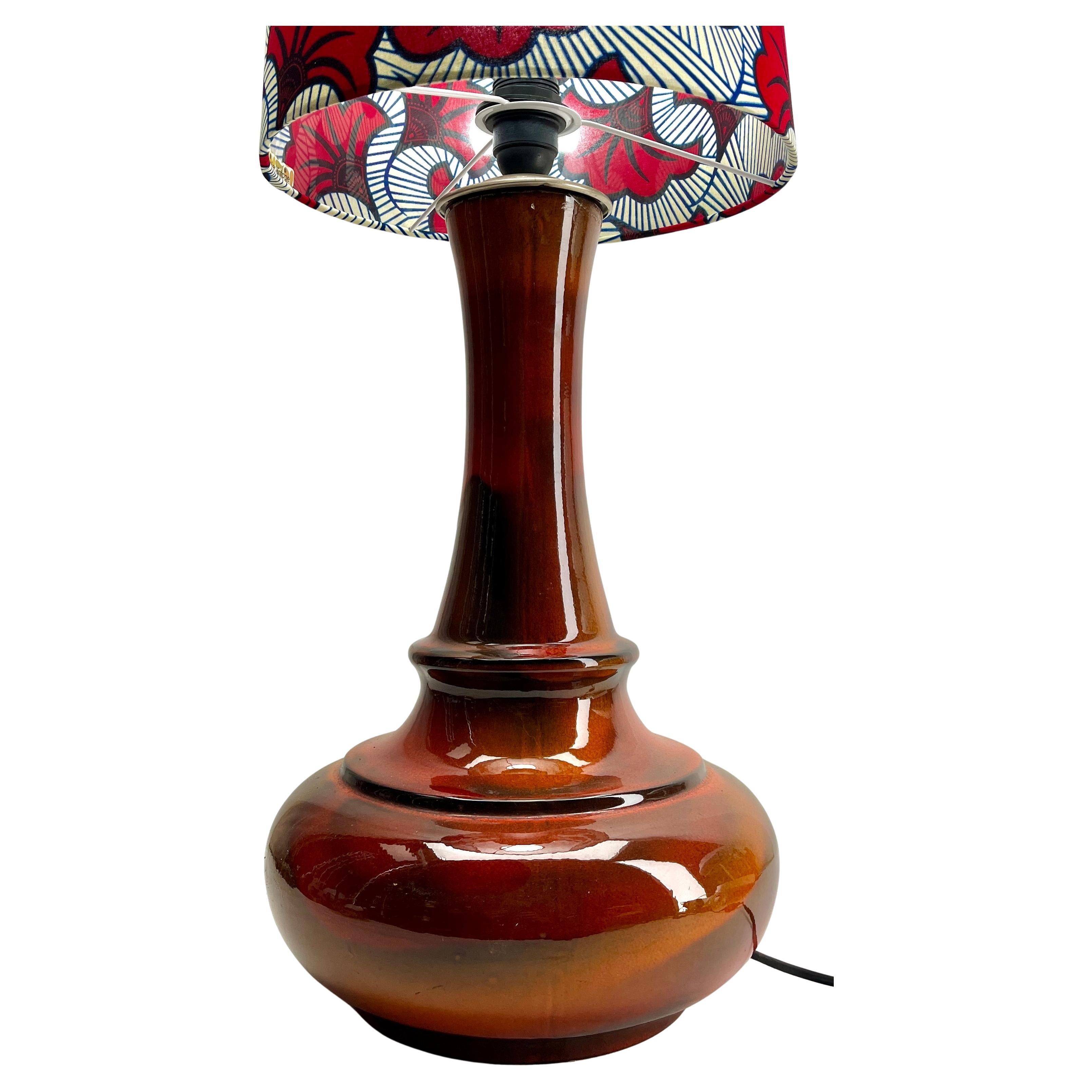 Allemand Lampadaire ou lampe de table vintage en céramique émaillée orange en vente