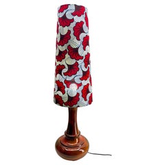 Lampadaire ou lampe de table vintage en céramique émaillée orange