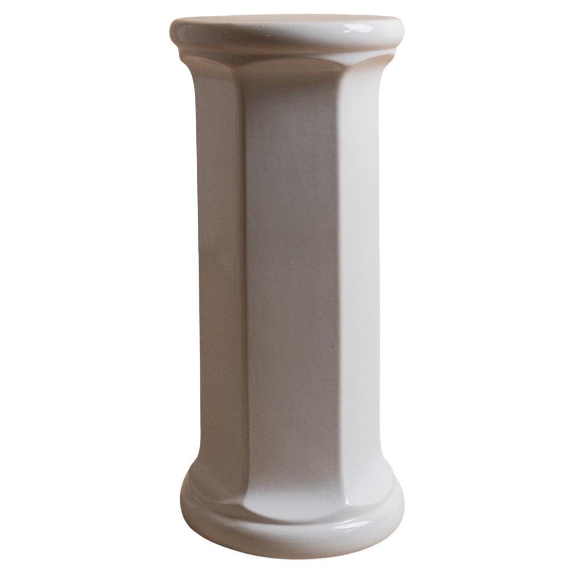 Vintage Ceramic Flower Stand, Column Table - Timeless Design Italy, 1970s For Sale