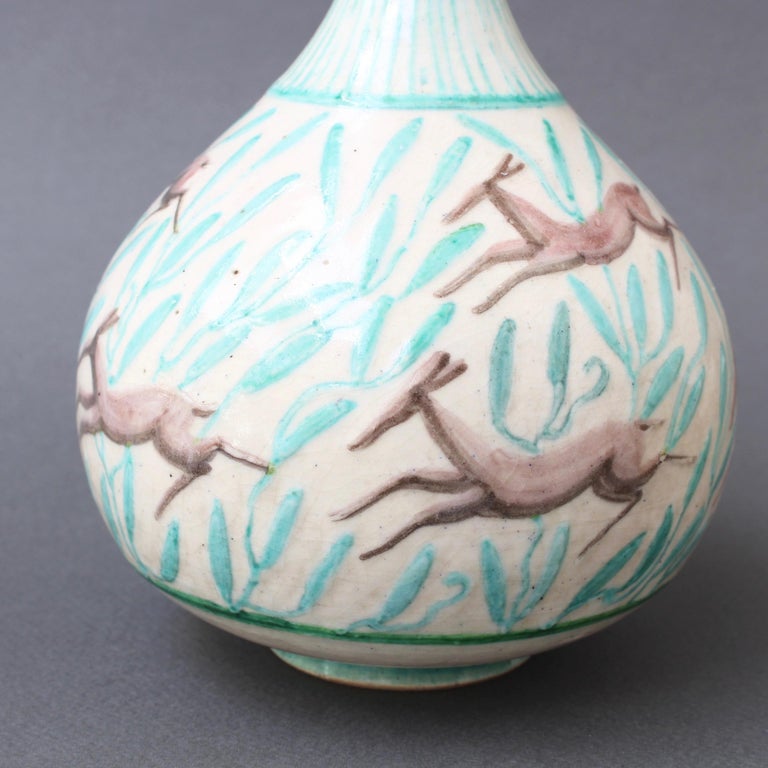 Vintage Ceramic Flower Vase by Jean Mayodon, circa 1960s For Sale 4