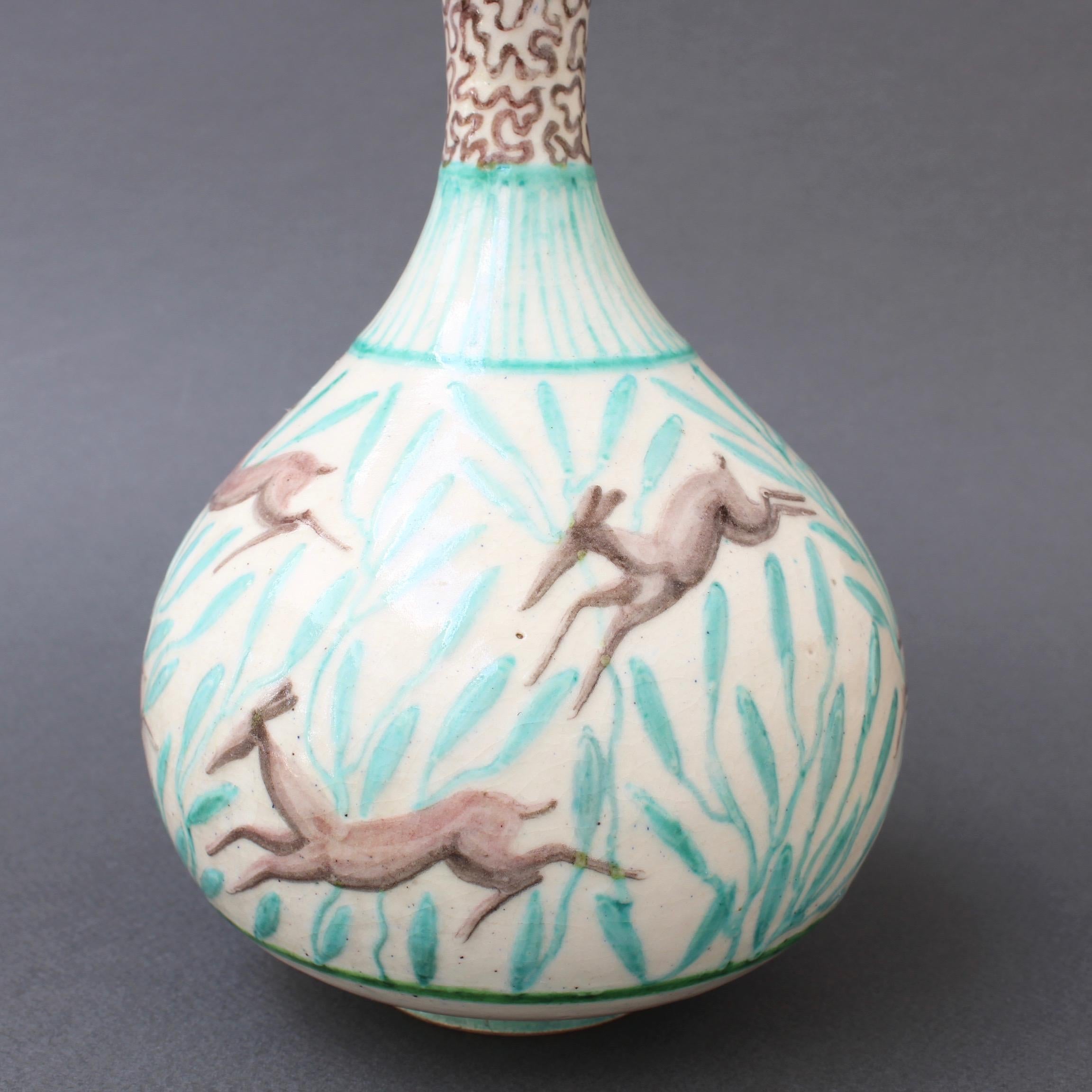 Vintage Ceramic Flower Vase by Jean Mayodon, circa 1960s For Sale 8
