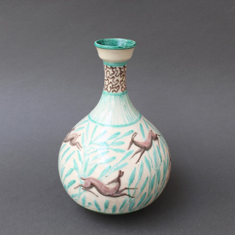 Mid-20th Century Vintage Ceramic Flower Vase by Jean Mayodon, circa 1960s For Sale