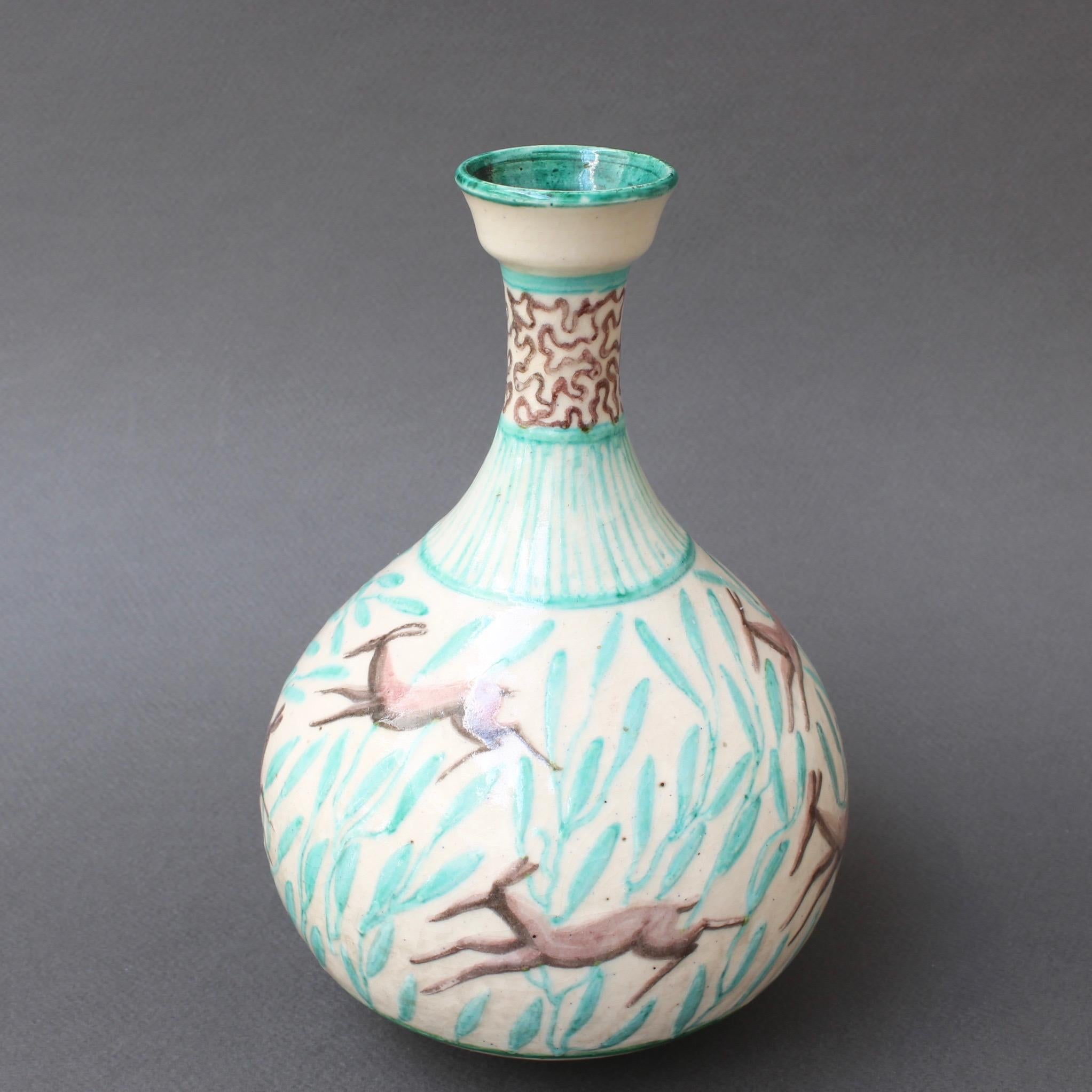 Vintage Ceramic Flower Vase by Jean Mayodon, circa 1960s For Sale 1