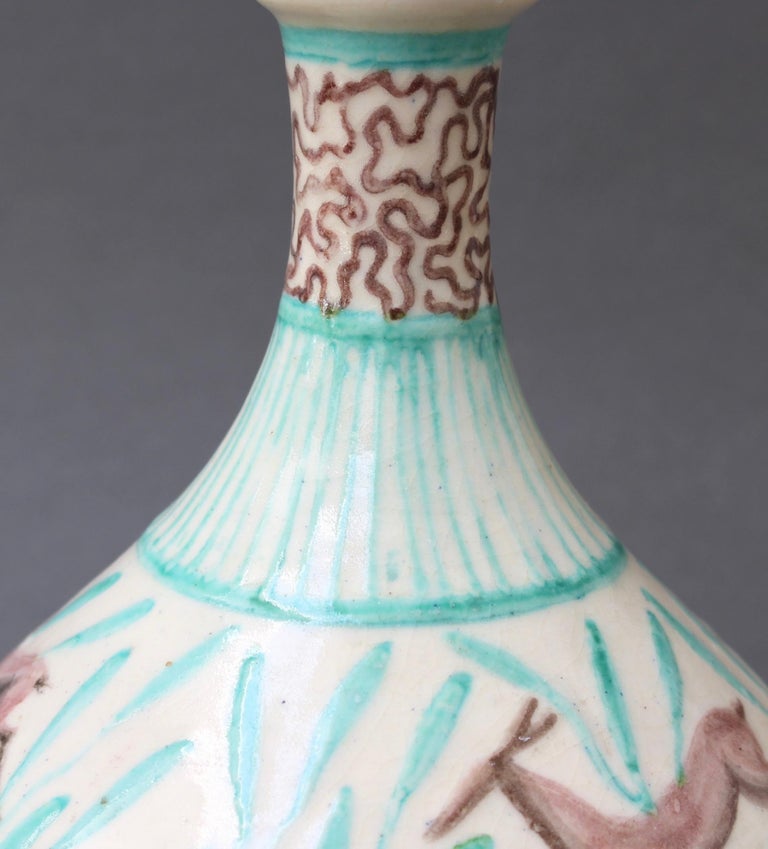 Vintage Ceramic Flower Vase by Jean Mayodon, circa 1960s For Sale 3