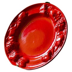 Vintage Ceramic Fruit Platter Mid Century Design Italy, 1980s