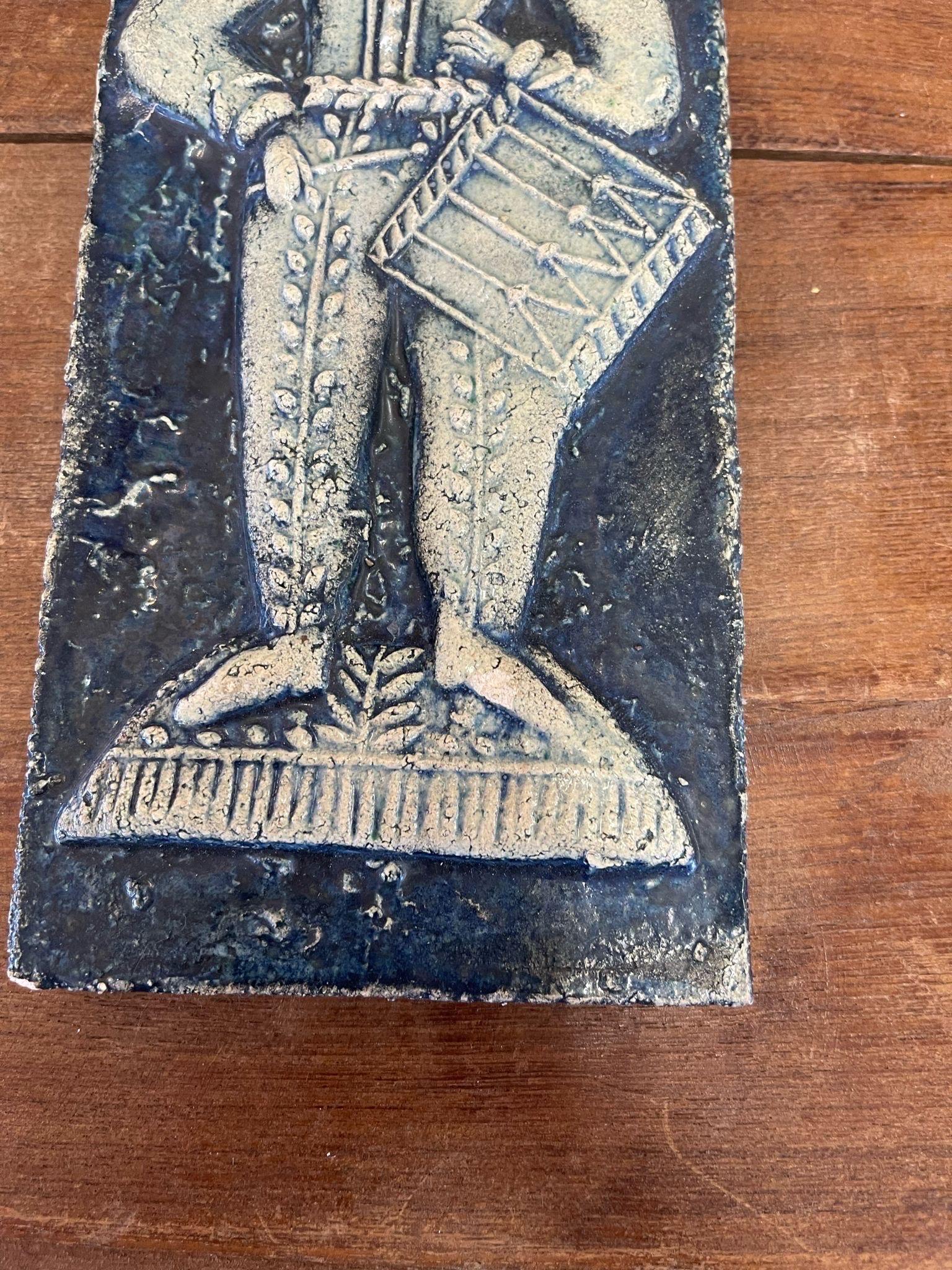 Deutsche Keramik-Impression einer gegossenen Trommelform aus Bakingguss. CIRCA 1969 im Angebot 1