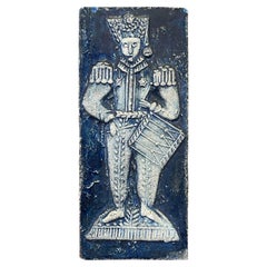 Vintage Ceramic German Impression of Baking Cast Mold of Drummer. Circa 1969