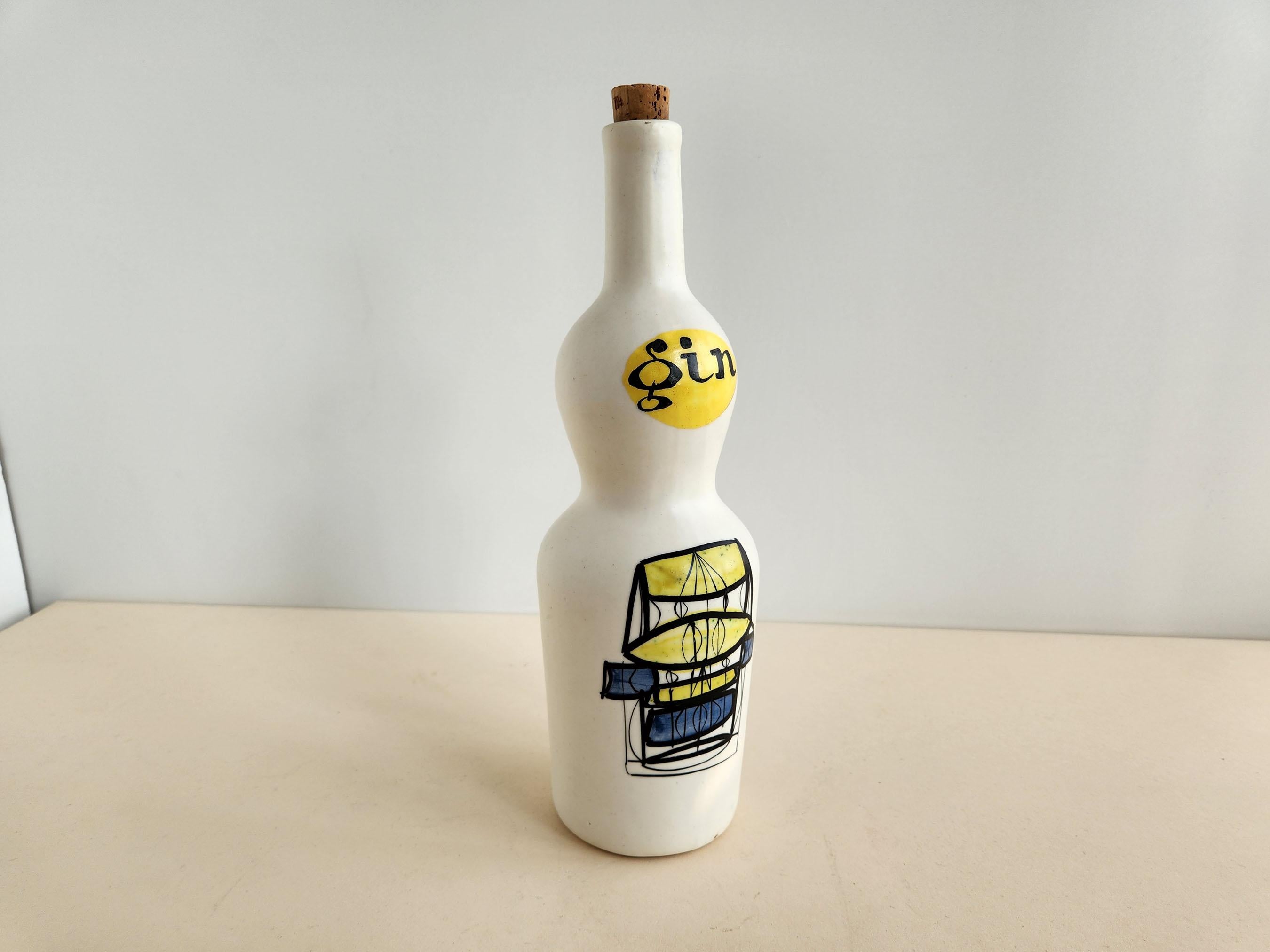 Mid-Century Modern Roger Capron - Vintage Ceramic Gin Flask  For Sale