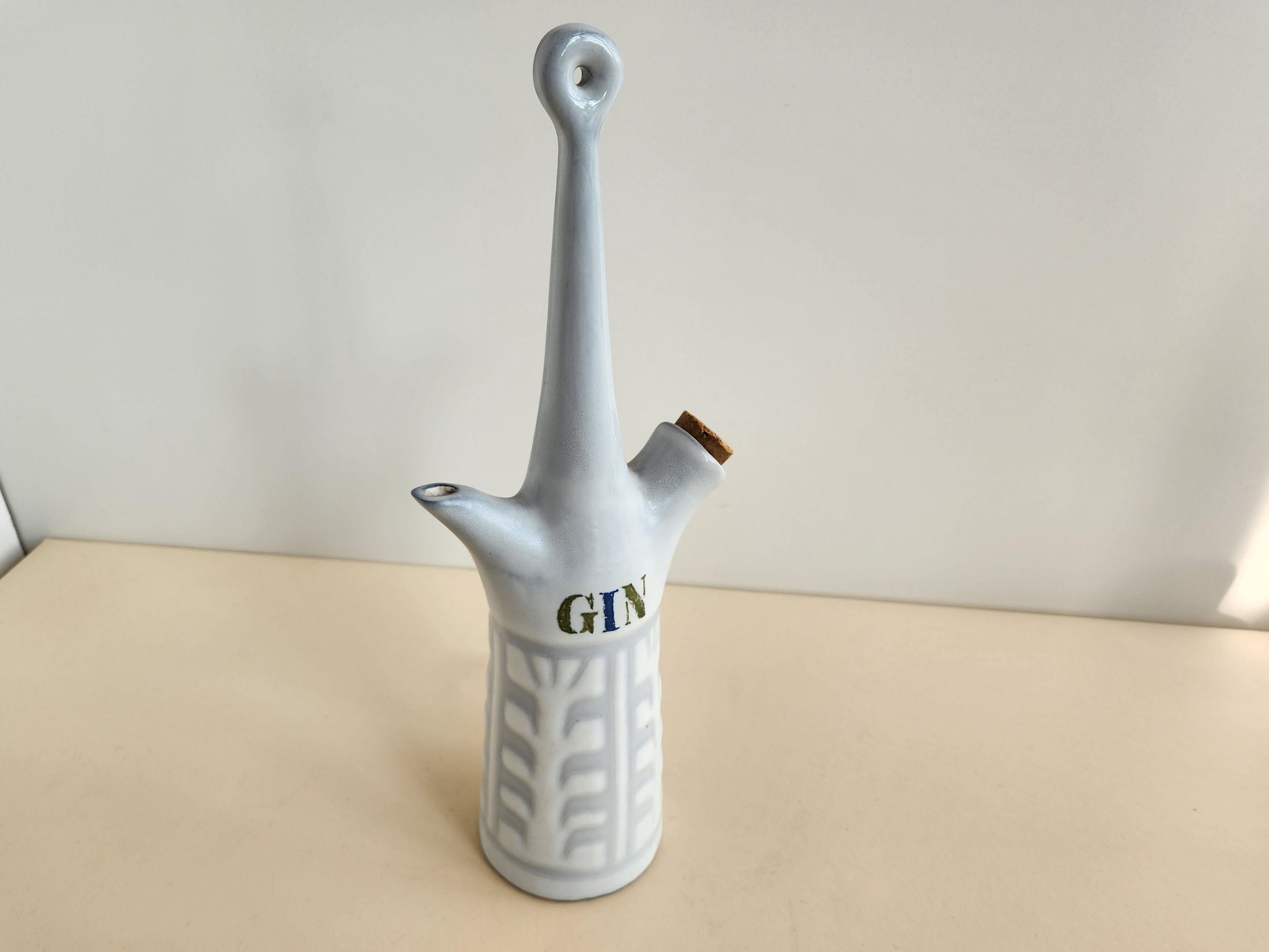 Roger Capron – Vintage- Gin Flask aus Keramik (Moderne der Mitte des Jahrhunderts) im Angebot