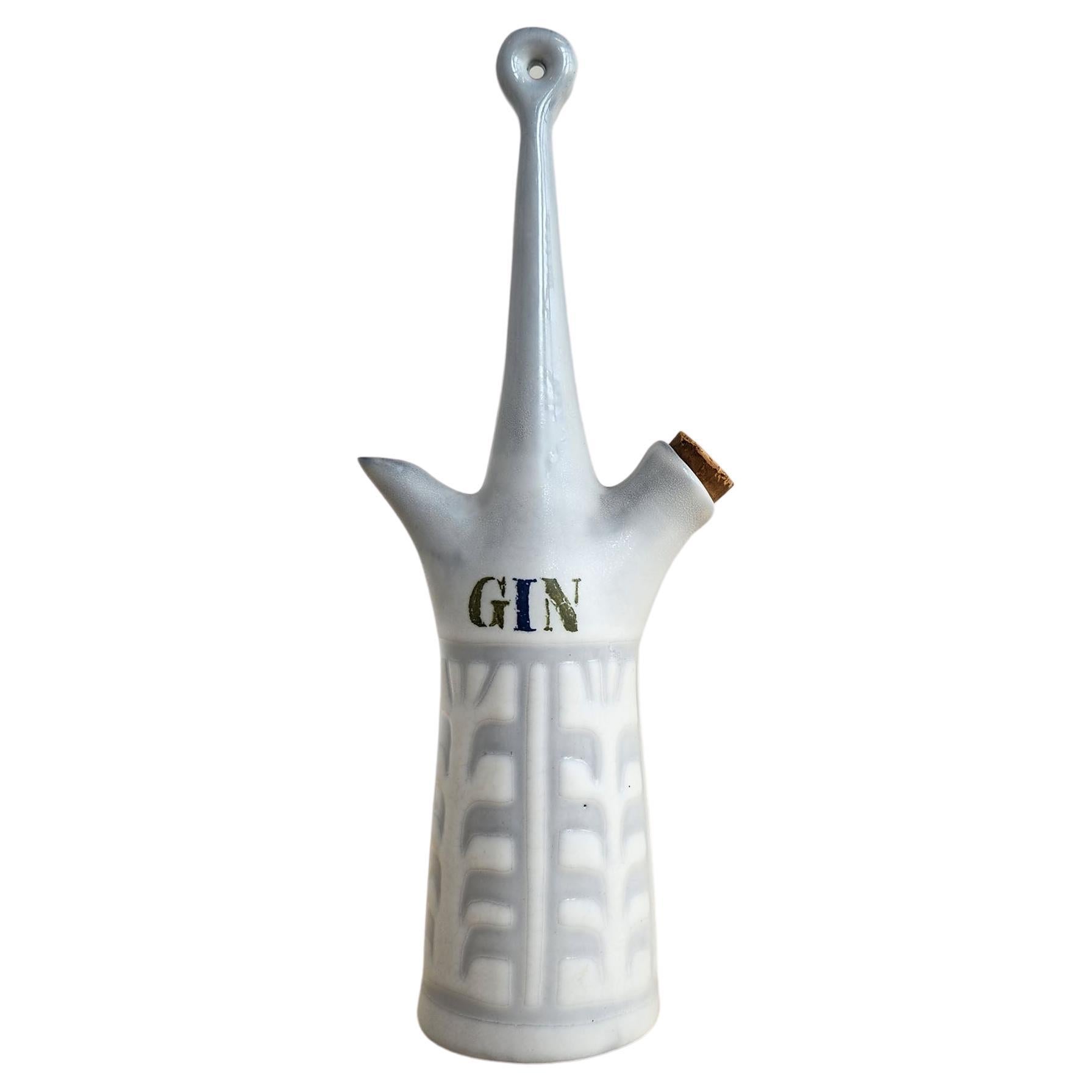 Roger Capron - Vintage Ceramic Gin Flask For Sale