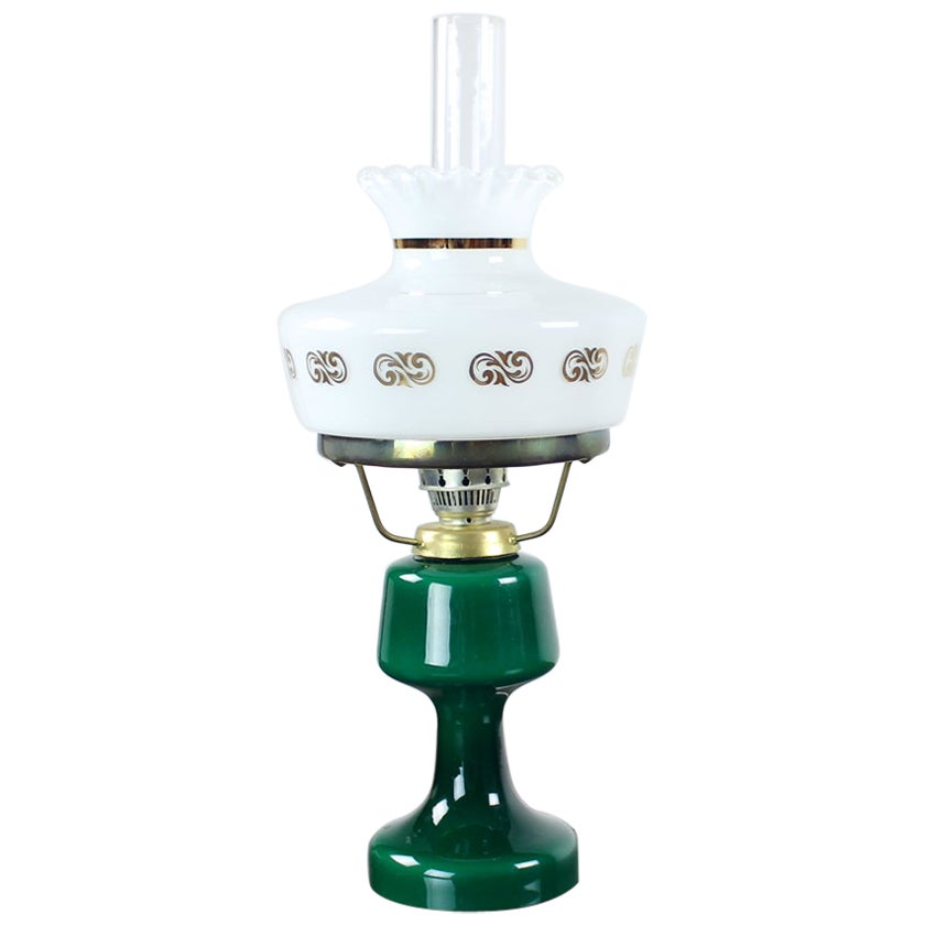 Lampe de bureau vintage en céramique et verre, Opp Jihlava, années 1950 en vente