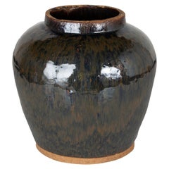 Used Ceramic Glazed Storage Jar