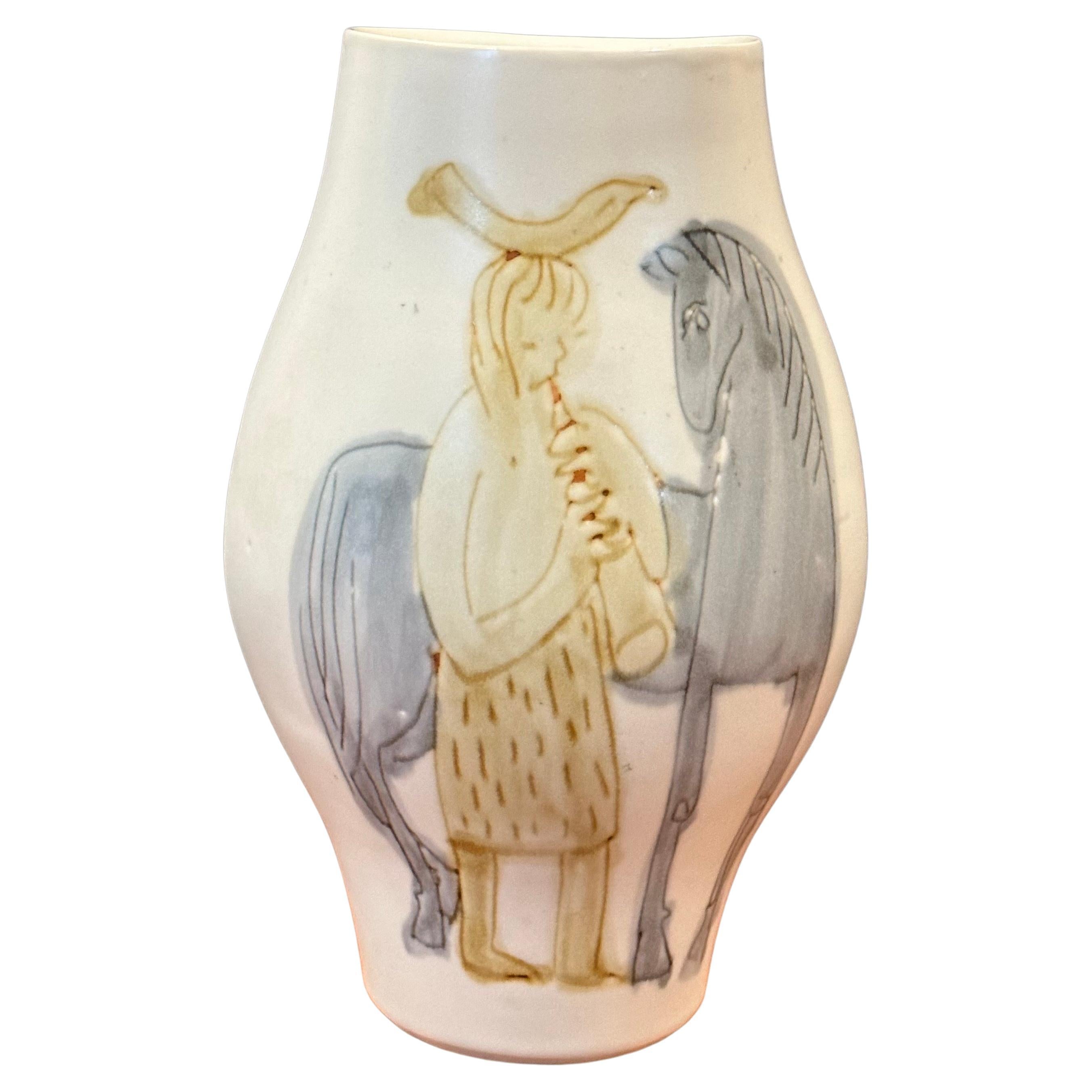 Vintage Ceramic Hand Painted Horse Vase in the Style of Picasso For Sale 7