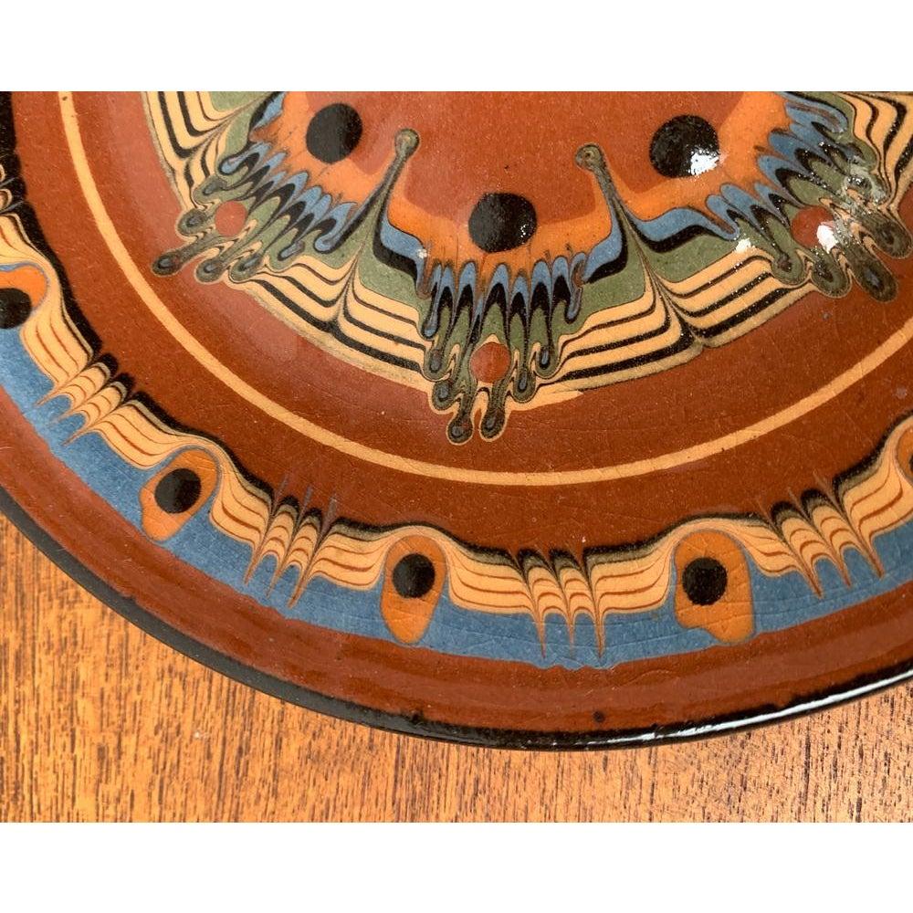 Handbemalte Vintage-Wandteller aus Keramik, 1970er Jahre im Angebot 2