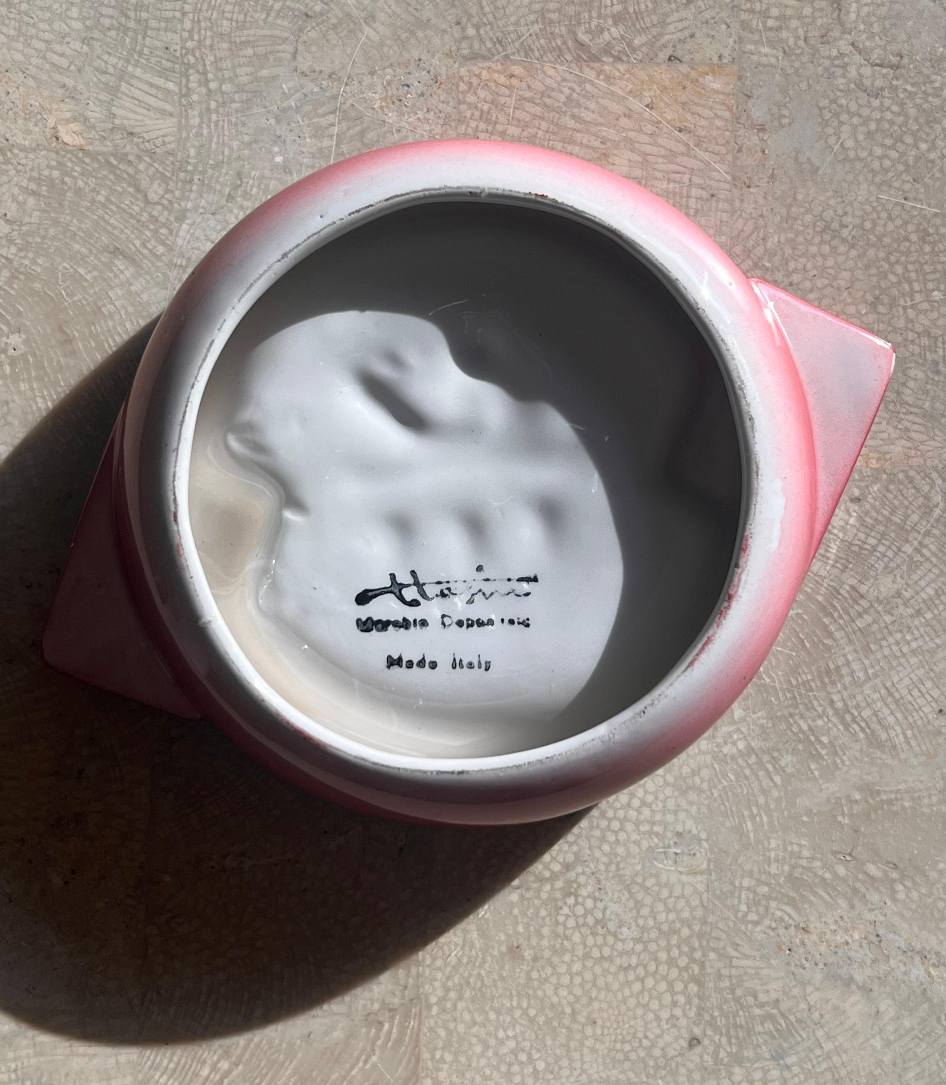 Vintage ceramic “Harry’s Bar” Venezia pink ashtray, Italy mid 20th century 2