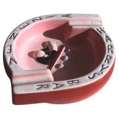 Vintage ceramic “Harry’s Bar” Venezia pink ashtray, Italy mid 20th century