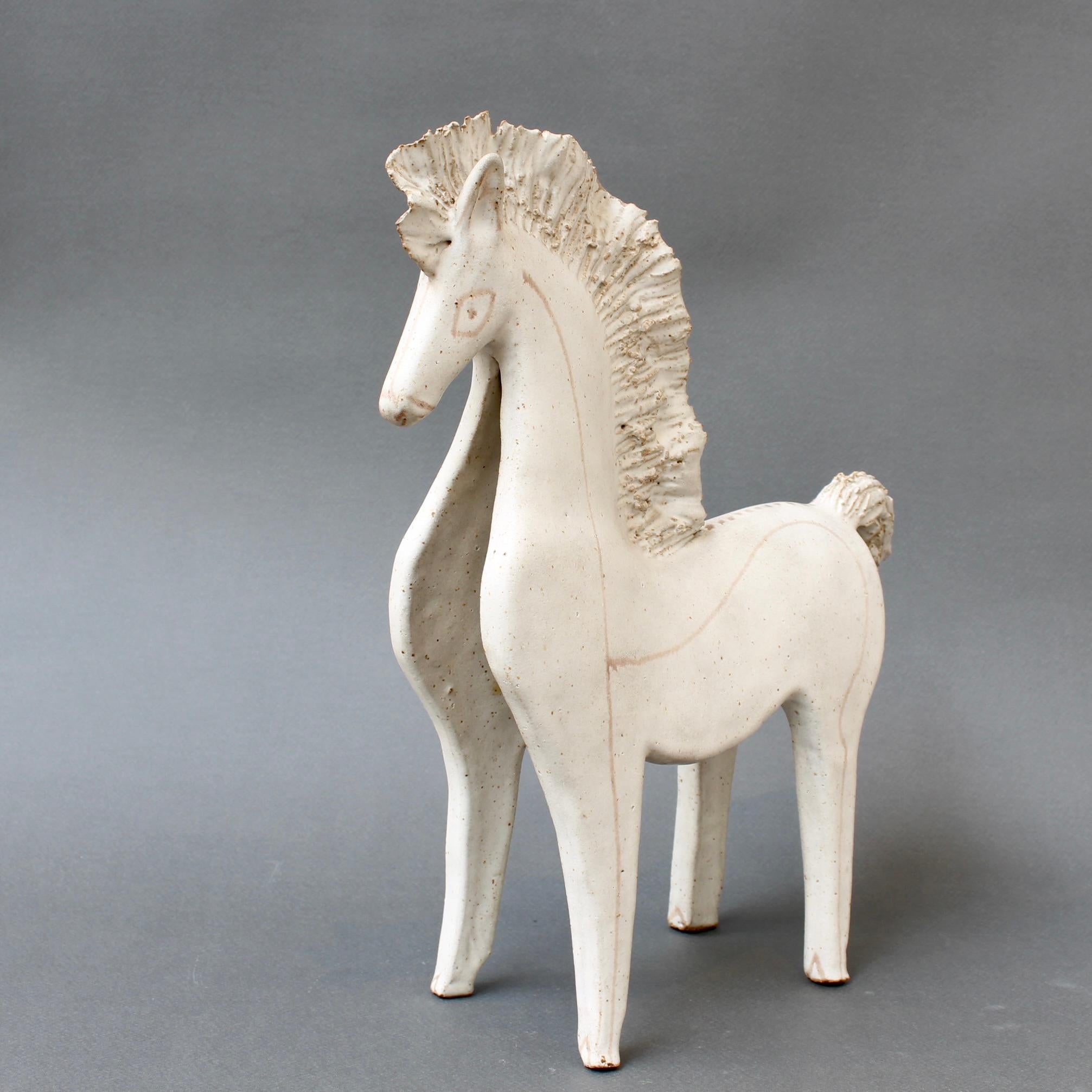 Vintage Ceramic Horse by Bruno Gambone (circa 1970s) - Large For Sale 5