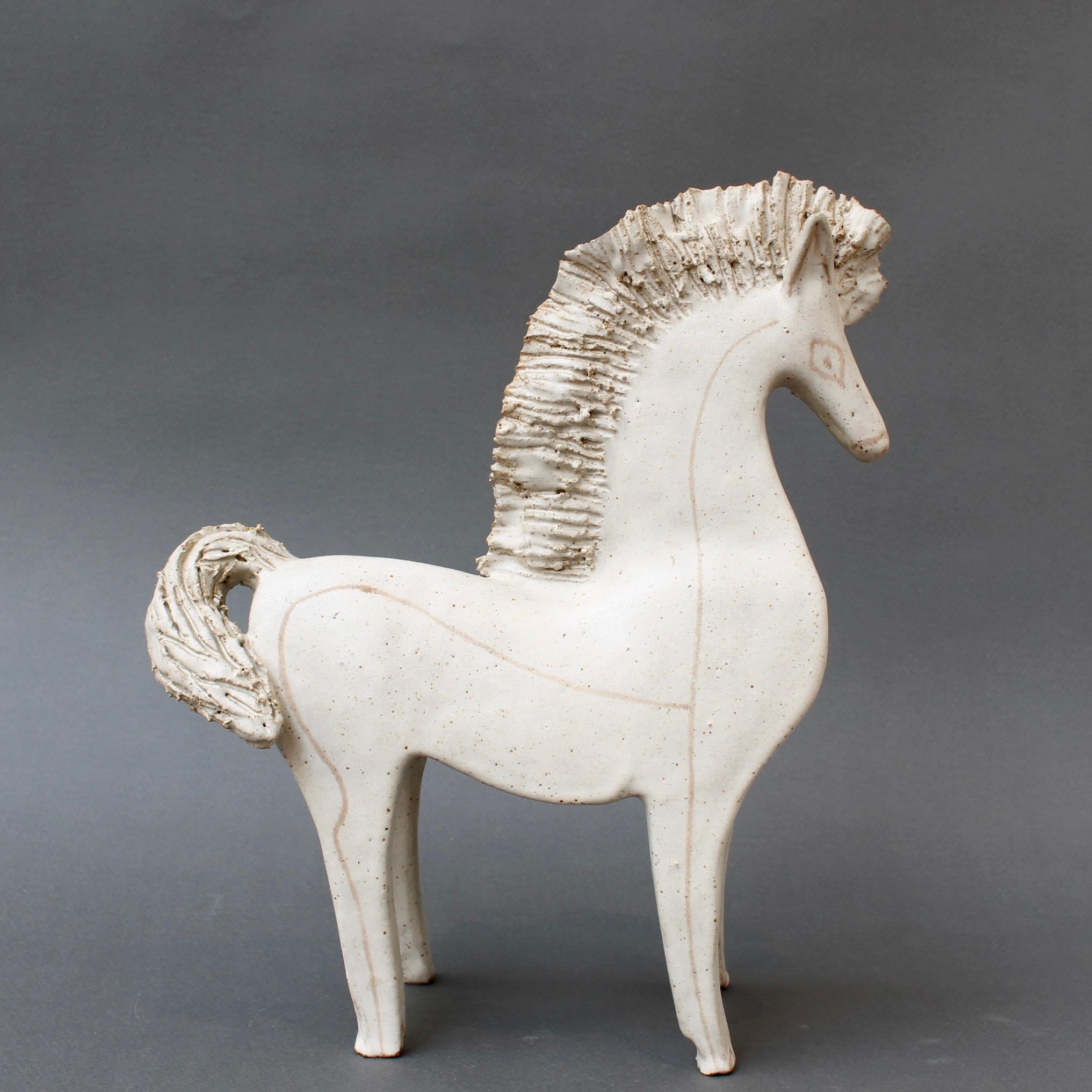 Vintage Ceramic Horse by Bruno Gambone (circa 1970s) - Large For Sale 1