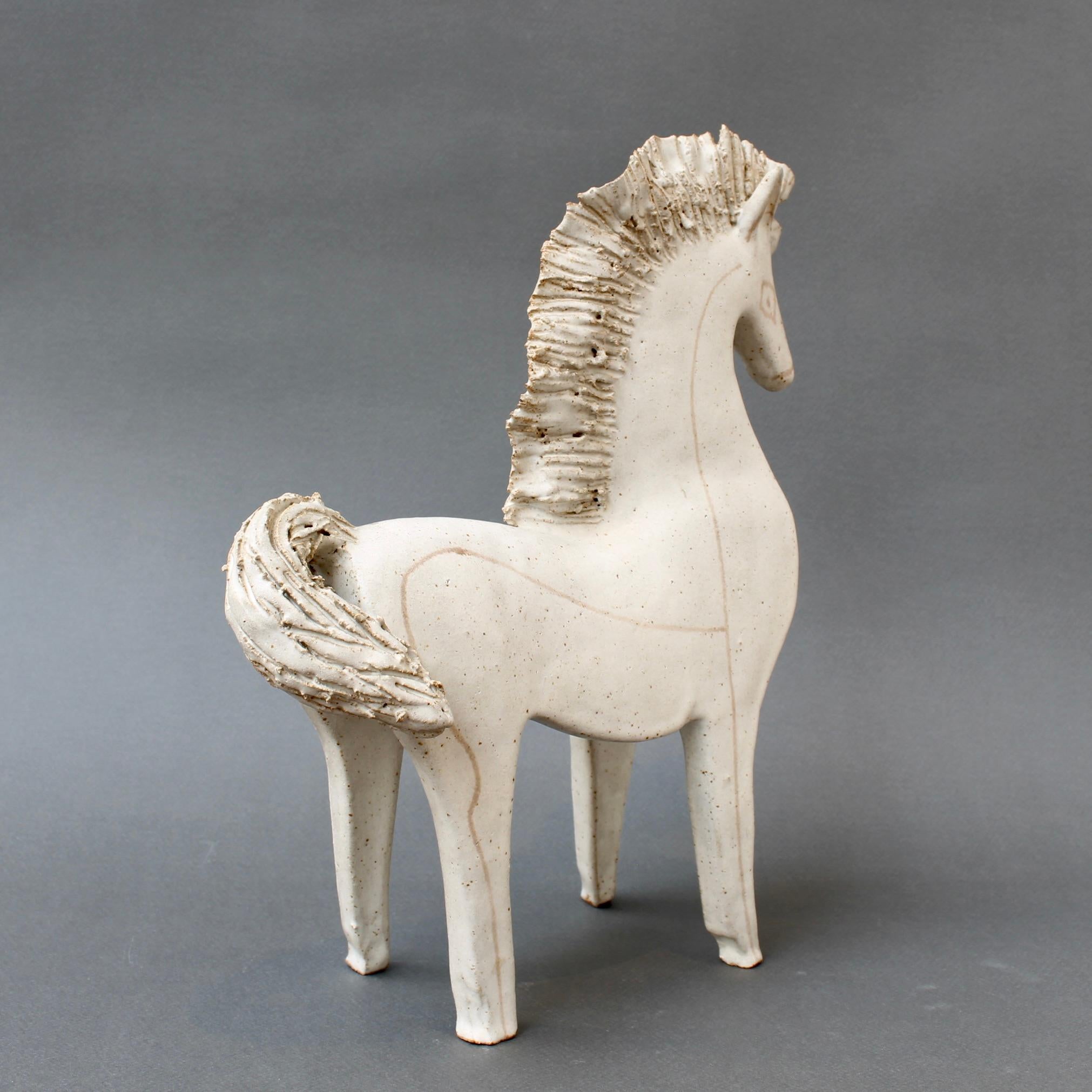 Vintage Ceramic Horse by Bruno Gambone (circa 1970s) - Large For Sale 2
