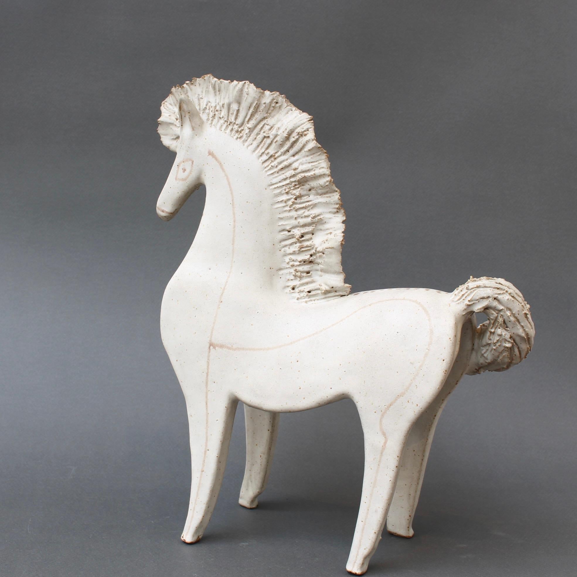 Vintage Ceramic Horse by Bruno Gambone (circa 1970s) - Large For Sale 4