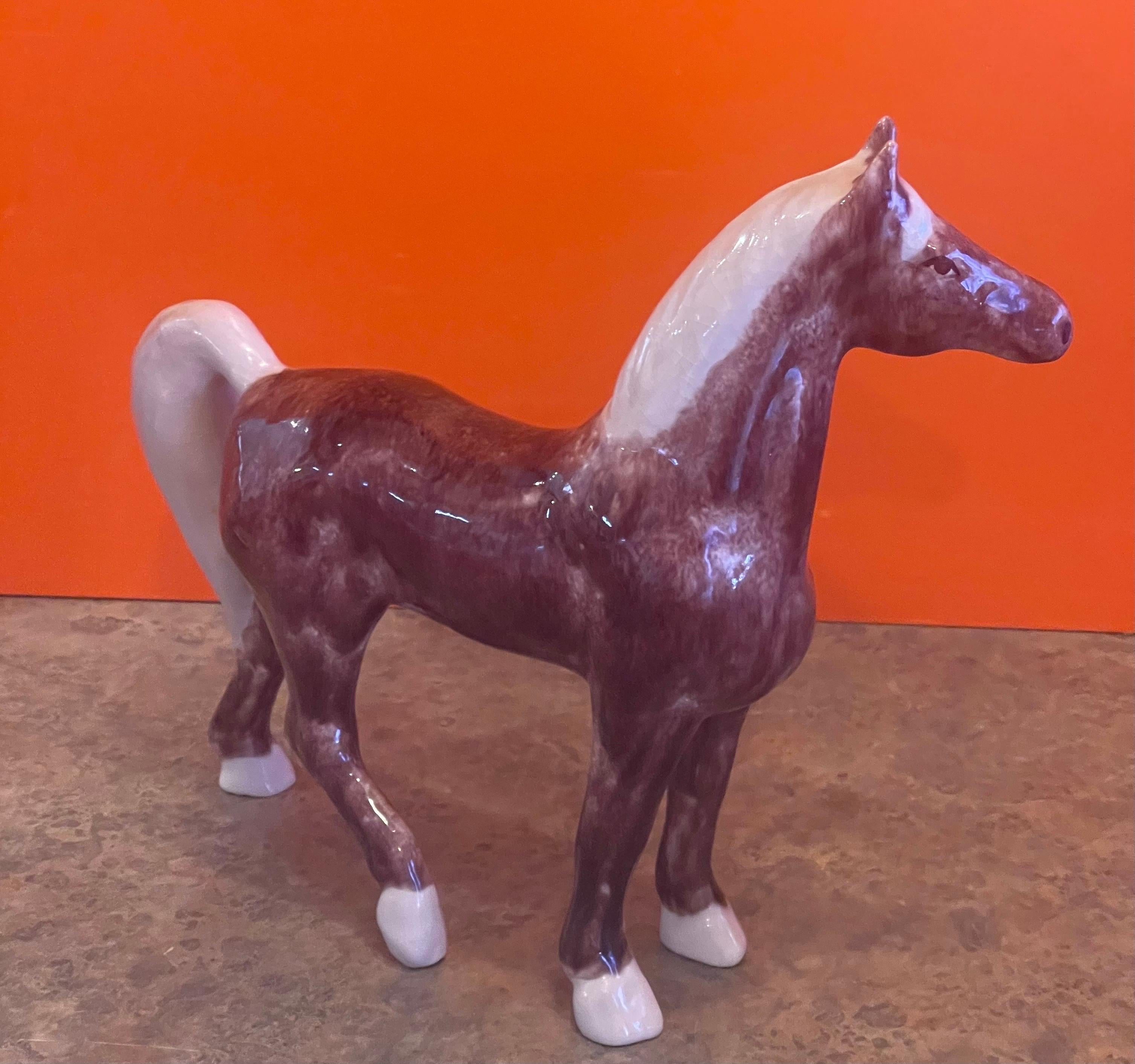 American Vintage Ceramic Horse Sculpture by Dorothy Kindell For Sale