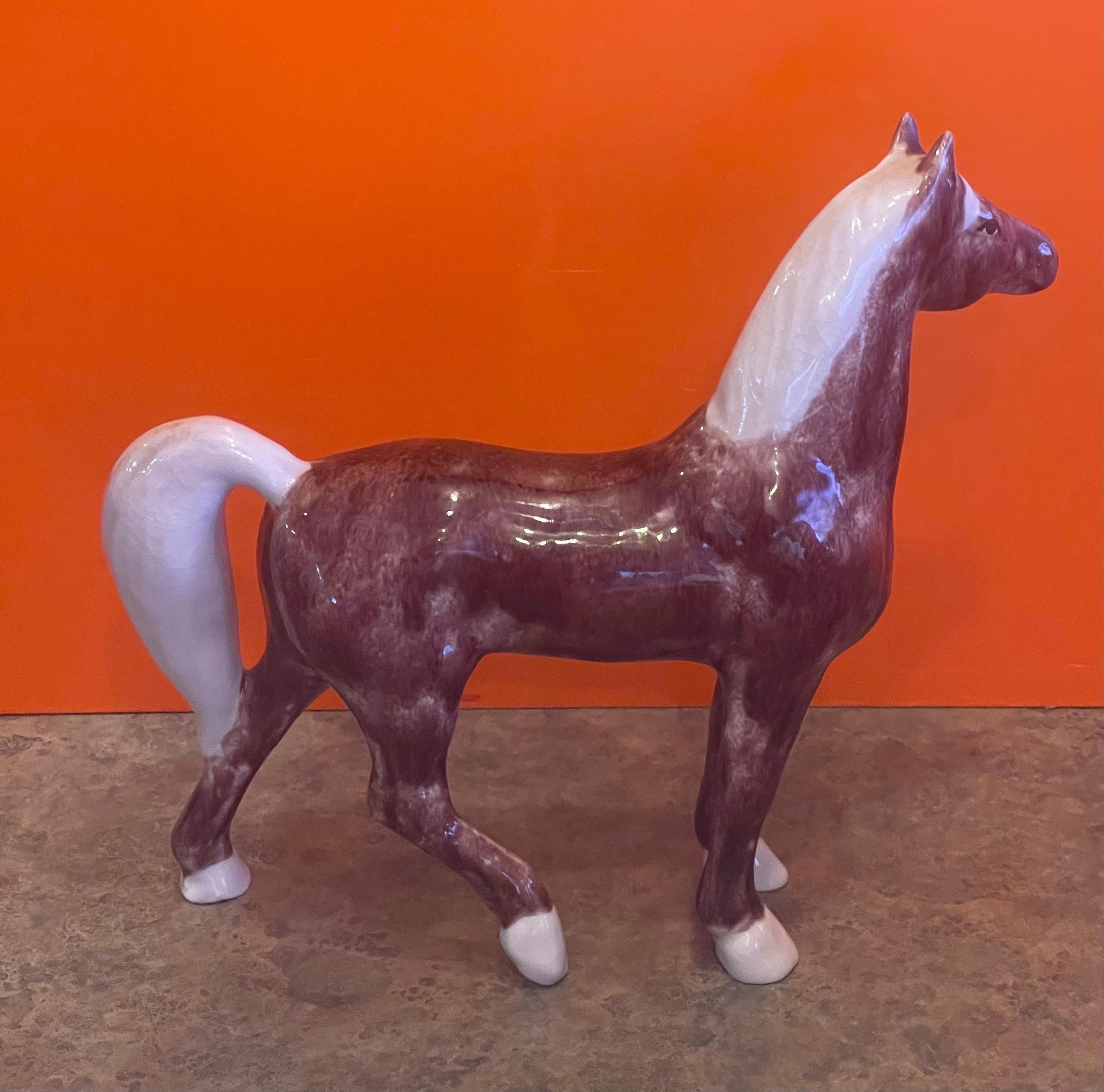 Vintage Ceramic Horse Sculpture by Dorothy Kindell In Good Condition For Sale In San Diego, CA