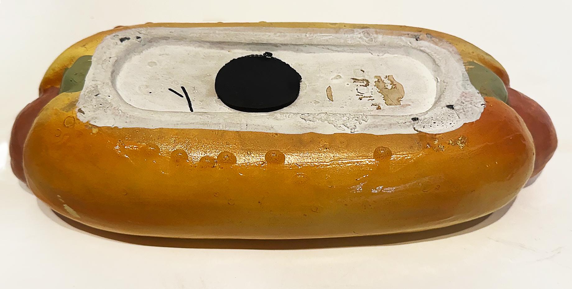 Vintage Ceramic Hot Dog and Hamburger Banks, Set of Two In Good Condition For Sale In Miami, FL