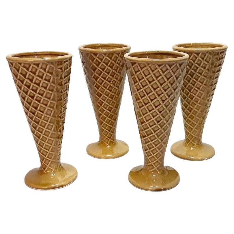 Vintage Ceramic Ice Cream Cones by Betty Utley - Set of 4 For Sale