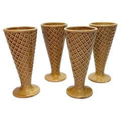 Vintage Ceramic Ice Cream Cones by Betty Utley - Set of 4
