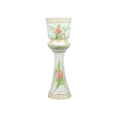 Vintage Keramik Jardinière:: Floral:: Portugiesisch:: Cercapia:: Ende 20
